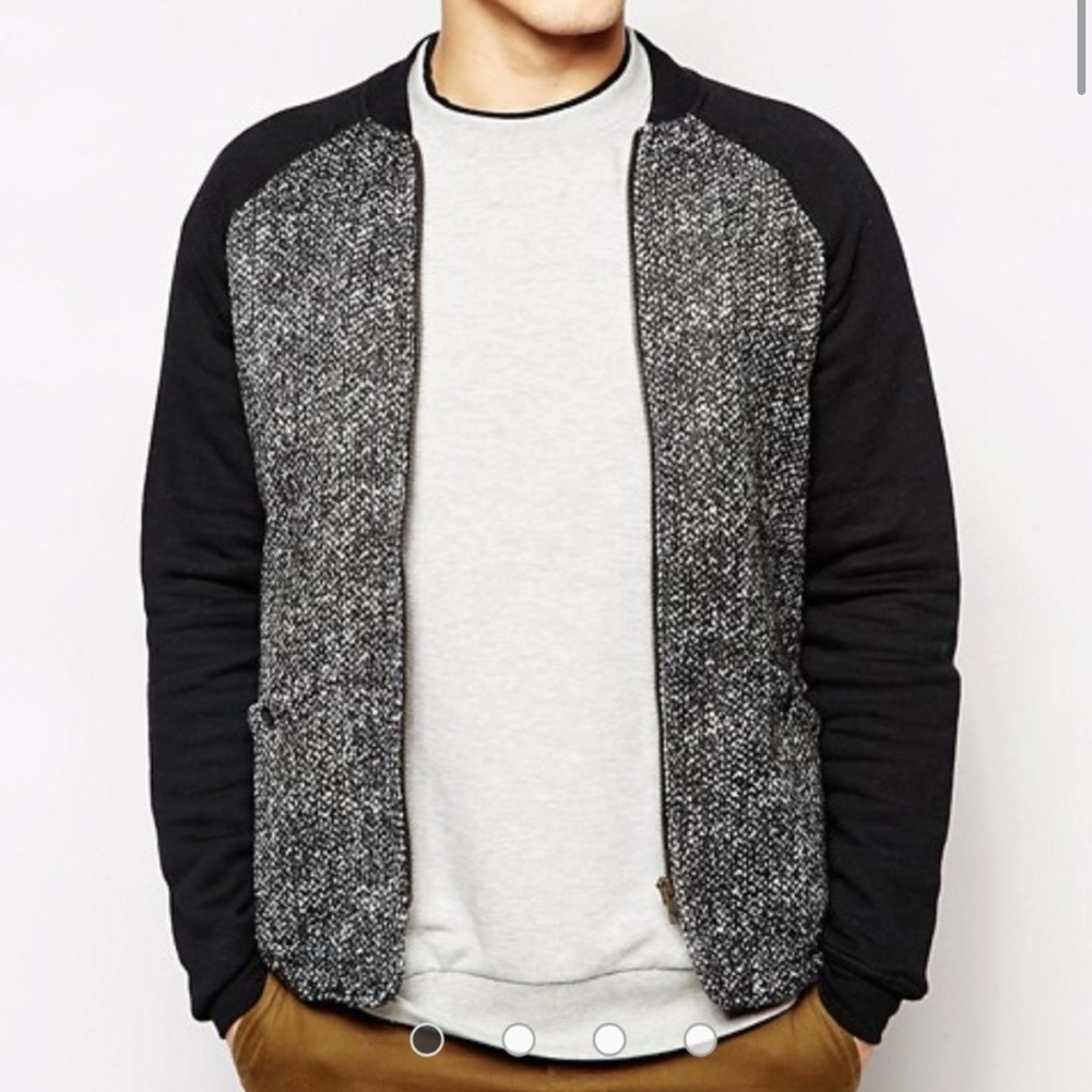 Native Youth RETRO Knitted Jersey Bomber Jacket Men’s size Small Bin O
